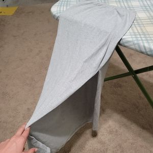 American Apparel gray cotton stretch bodycon maxi skirt with high thigh slit